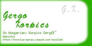 gergo korpics business card